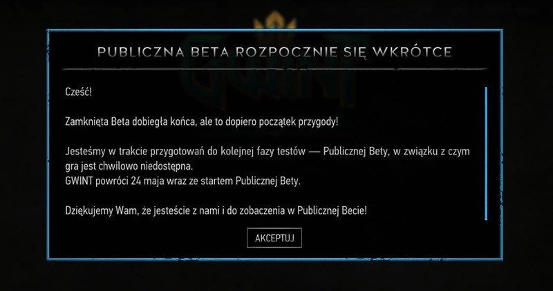 Zamknięta beta Gwinta dobiegła końca